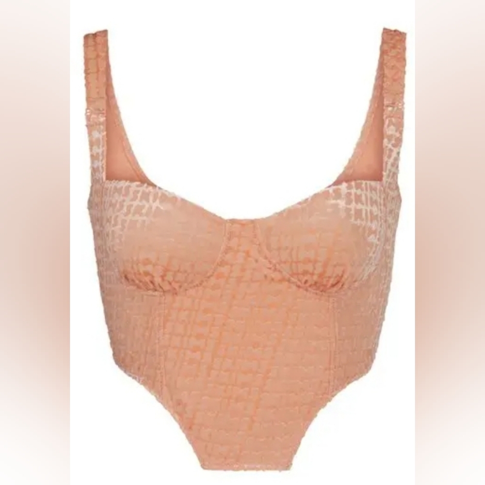 Skims velvet corset crop top / PEACH/ XS, 3X/NWT